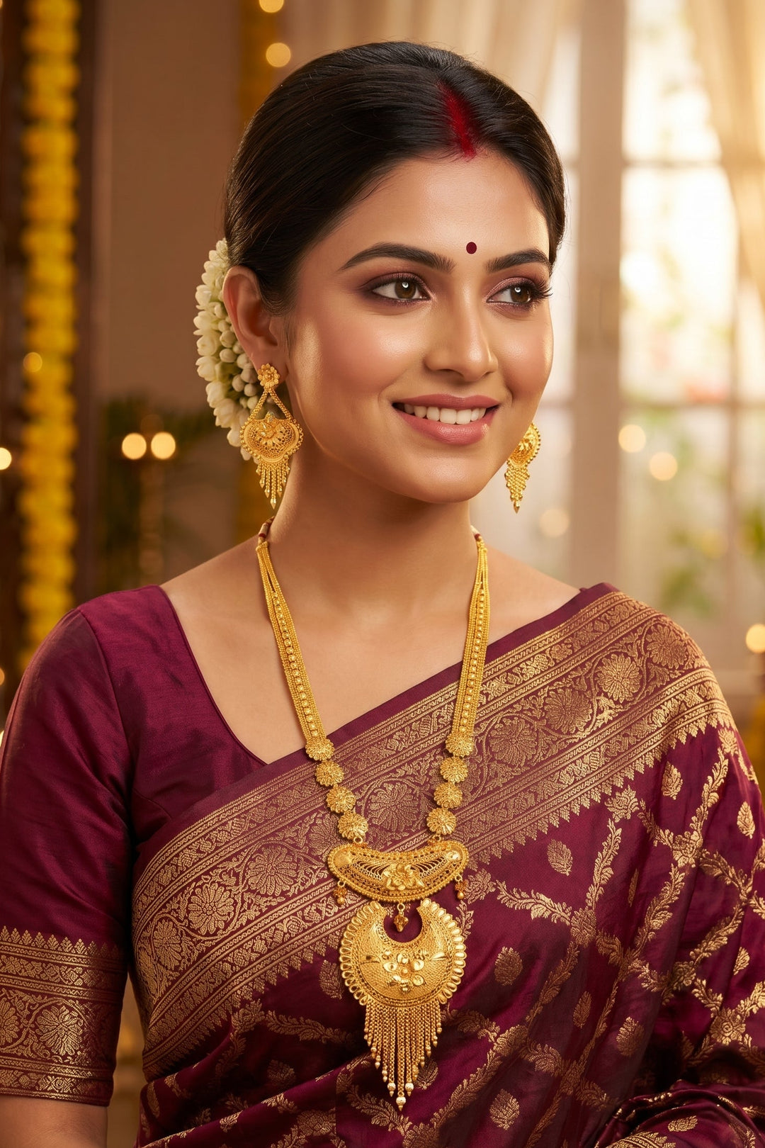 Golden Whisper-Necklace & Earring Set