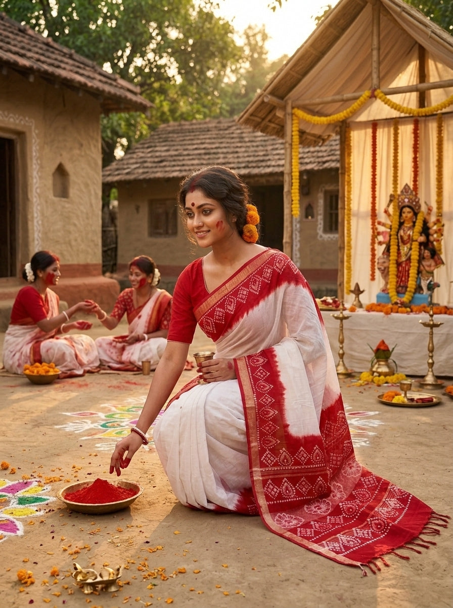 Mrinmoyee (মৃন্ময়ী) Cotton Linen Saree