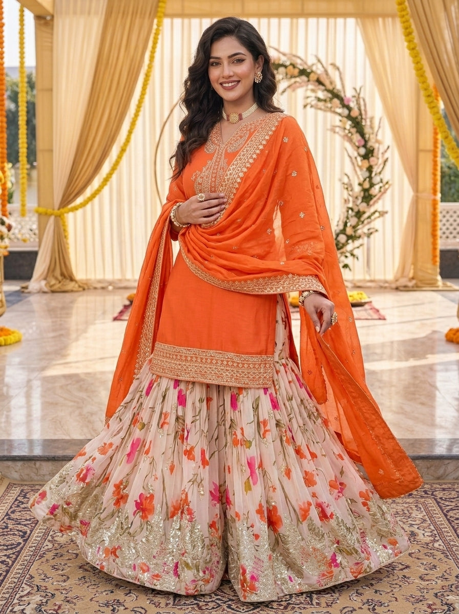 Enticing Bliss Designer Sharara Set