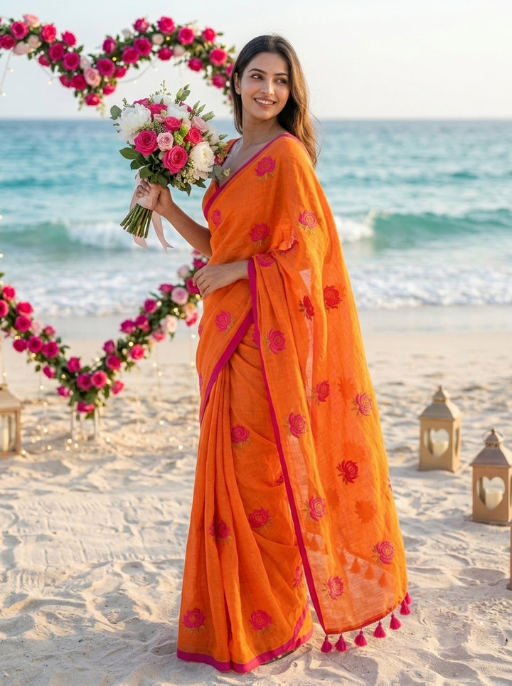 Sunrose Elegance Mul Cotton Saree