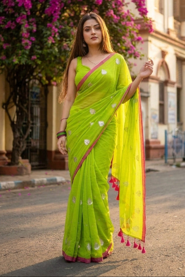 Mandarin Muse Mul Cotton Saree