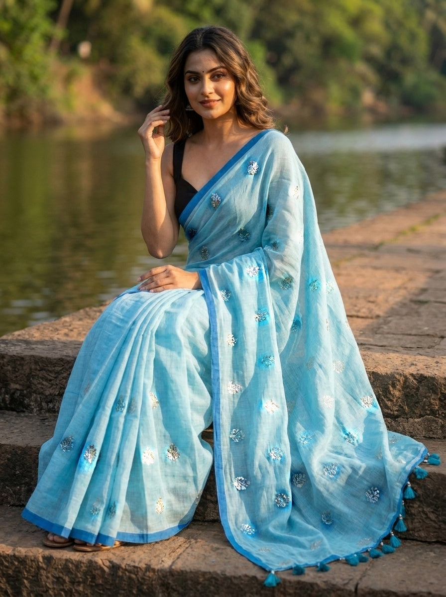 Mandarin Muse Mul Cotton Saree