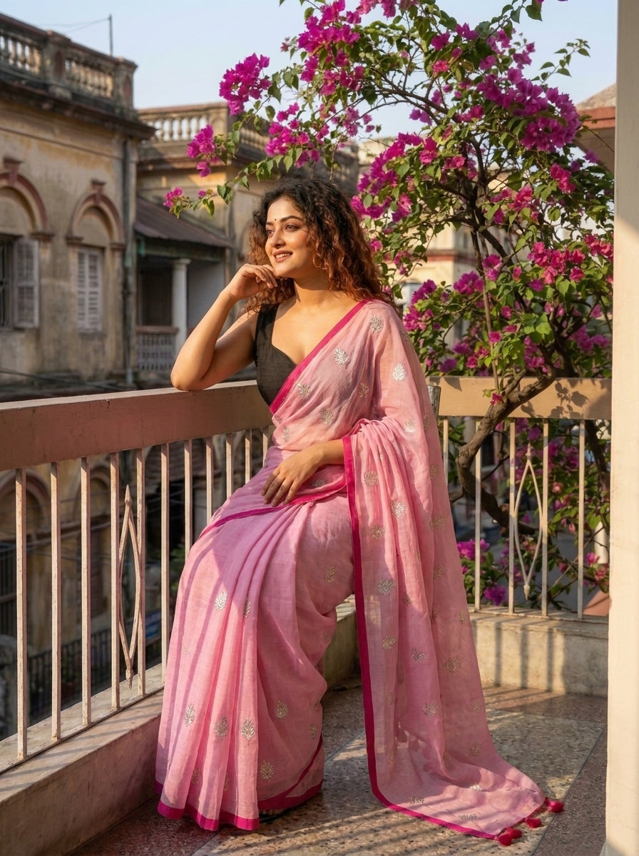 Mandarin Muse Mul Cotton Saree
