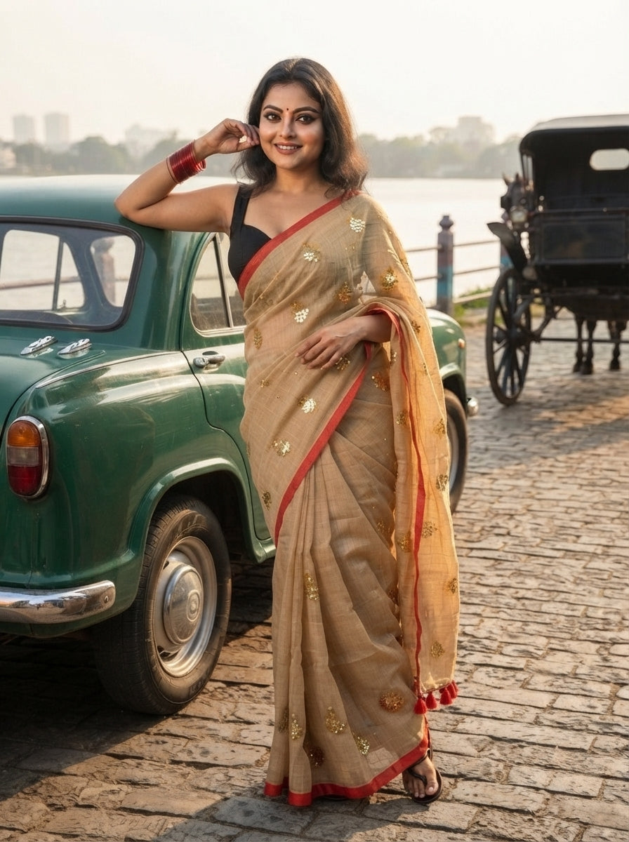 Mandarin Muse Mul Cotton Saree