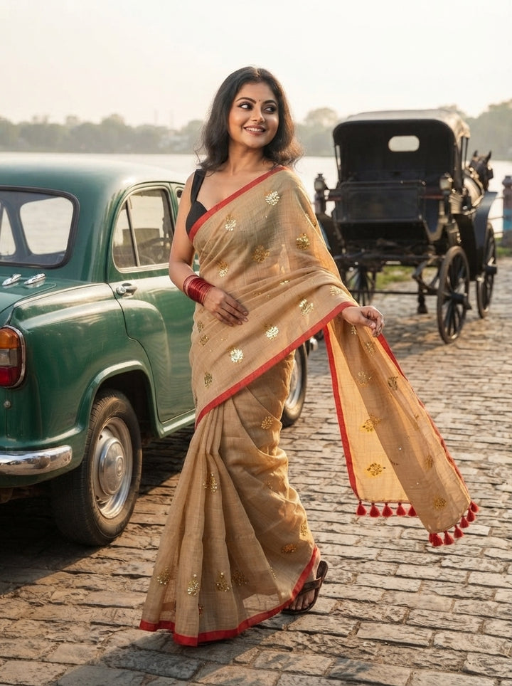 Mandarin Muse Mul Cotton Saree