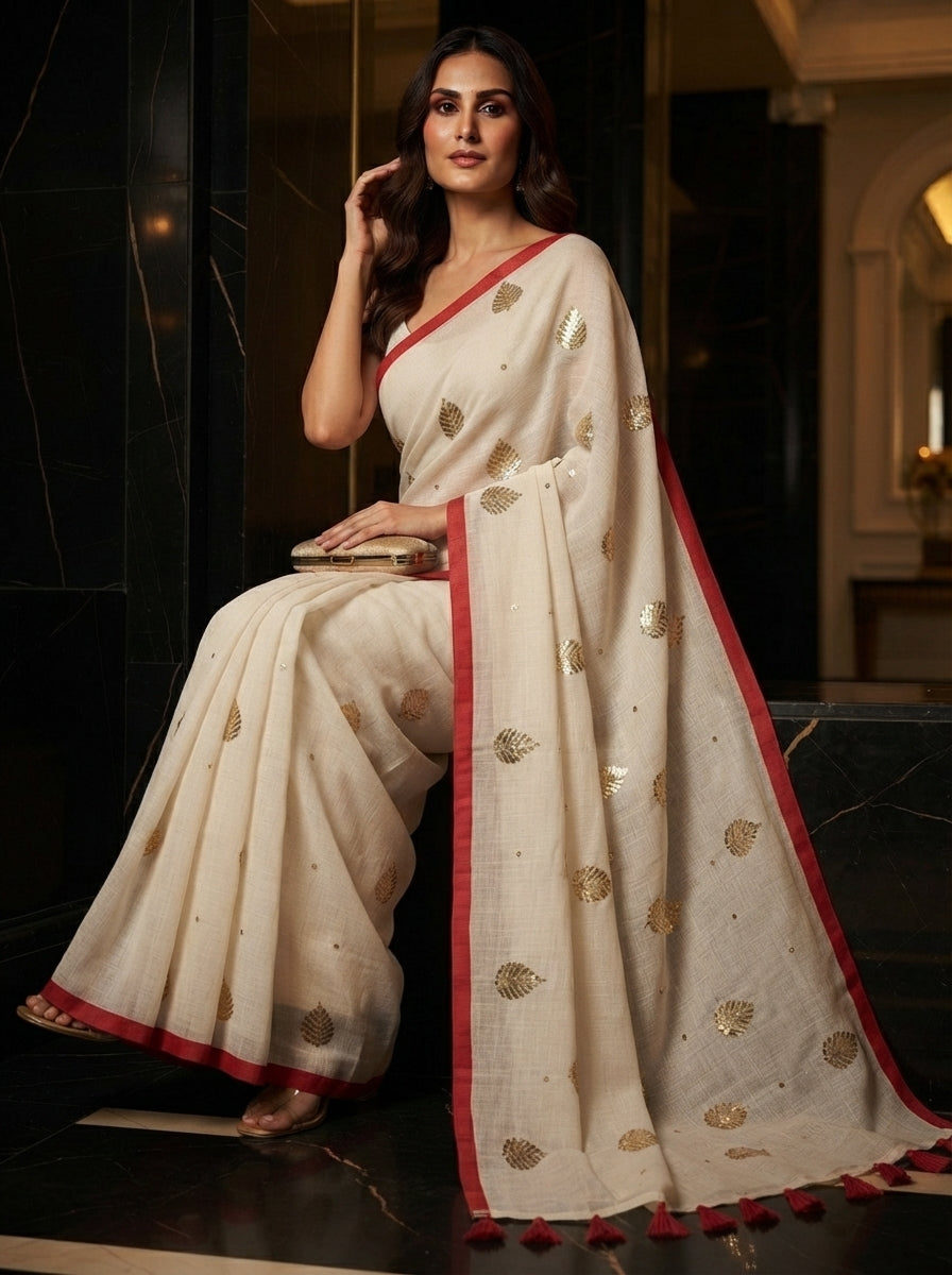 Mandarin Muse Mul Cotton Saree