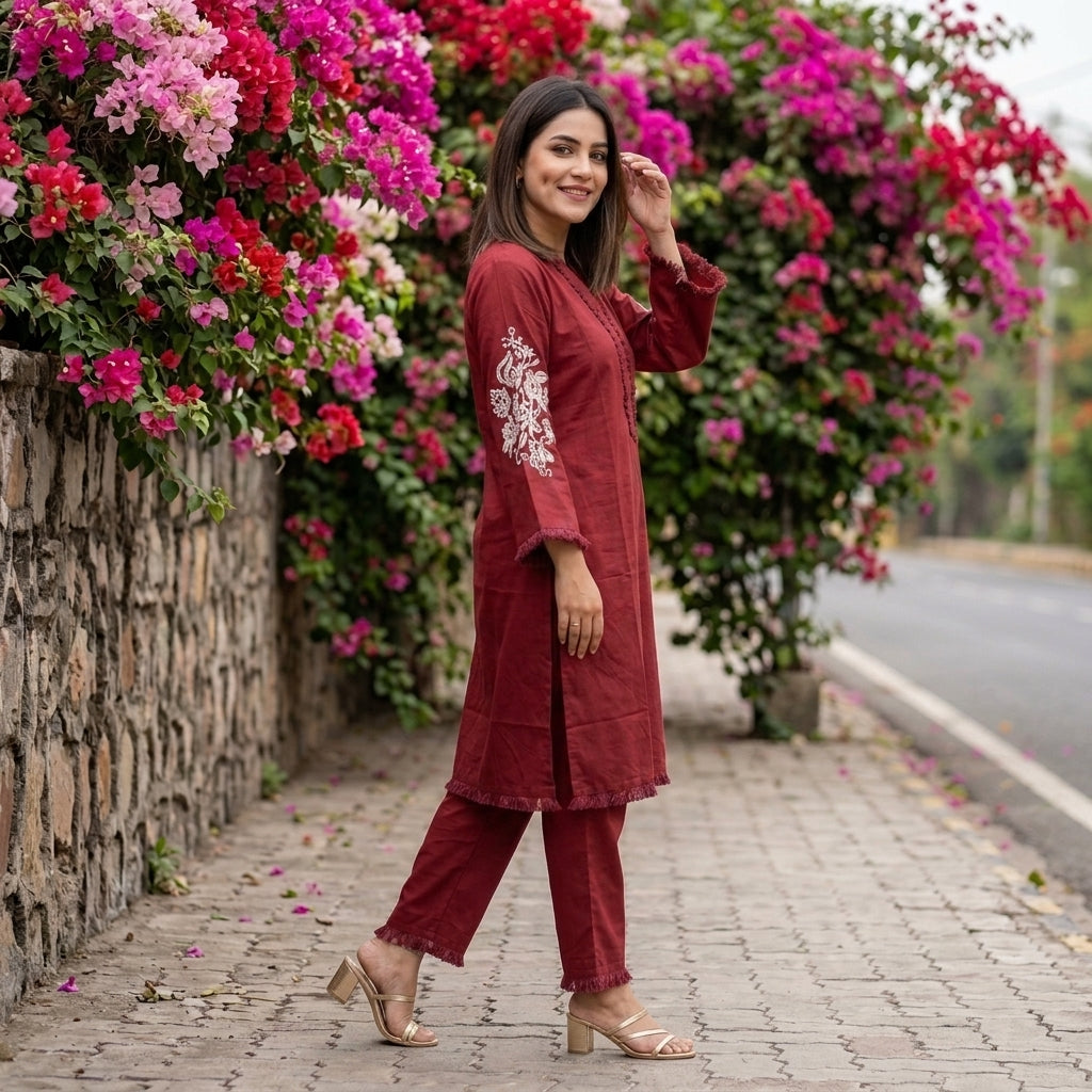 Sunset Breeze Cotton Kurti Set