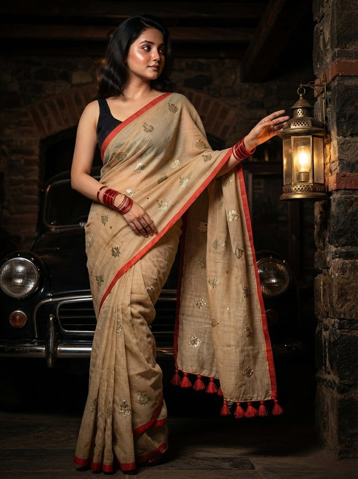 Mandarin Muse Mul Cotton Saree