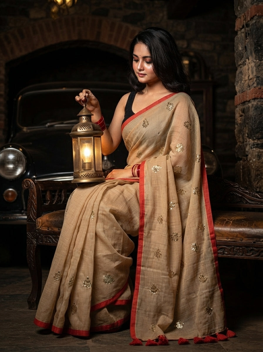 Mandarin Muse Mul Cotton Saree