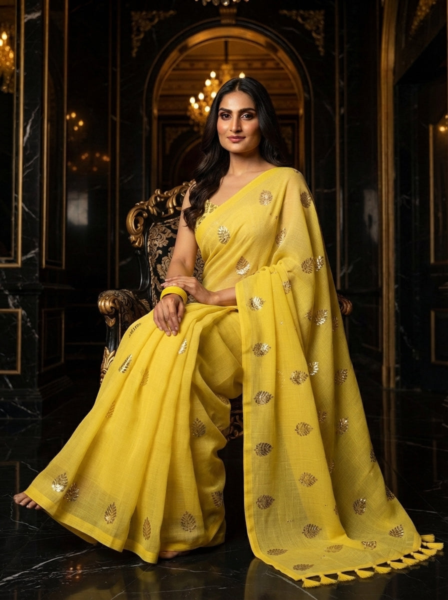 Mandarin Muse Mul Cotton Saree