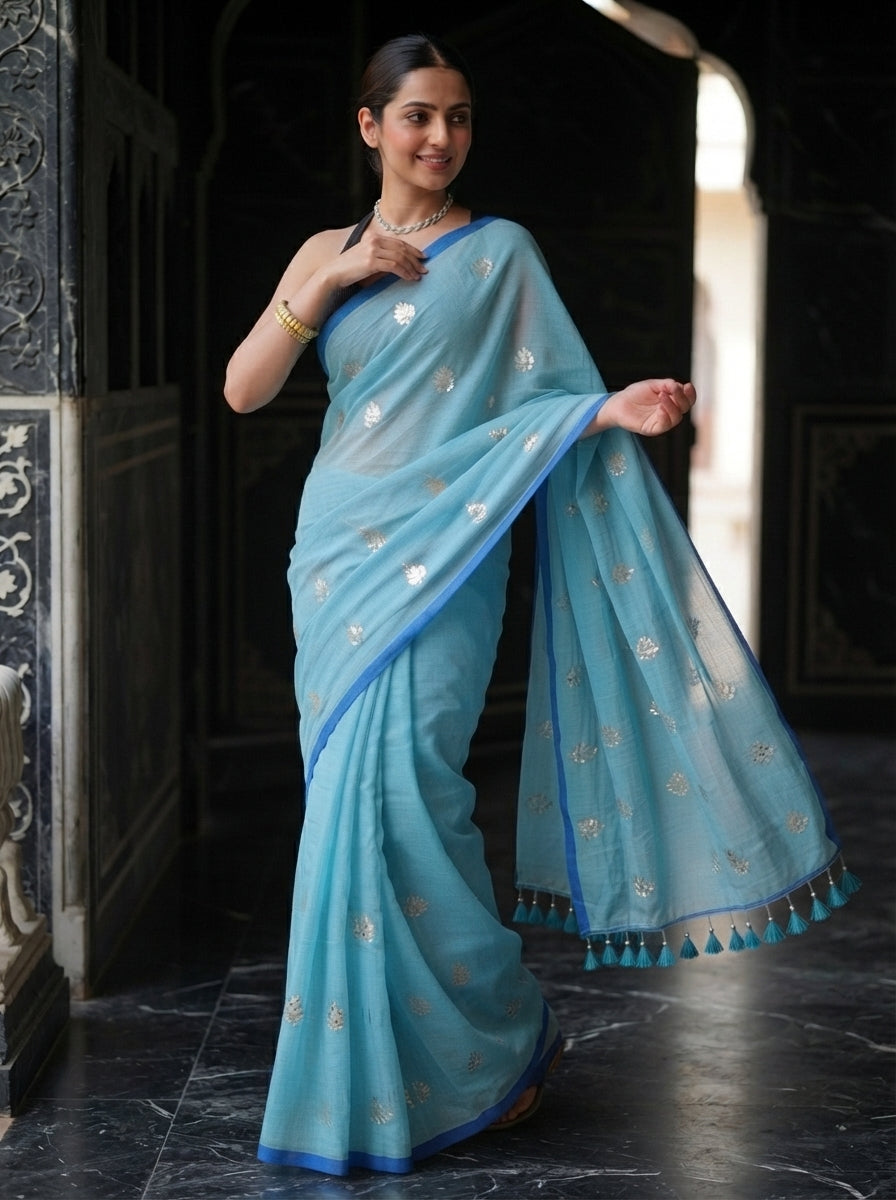 Mandarin Muse Mul Cotton Saree