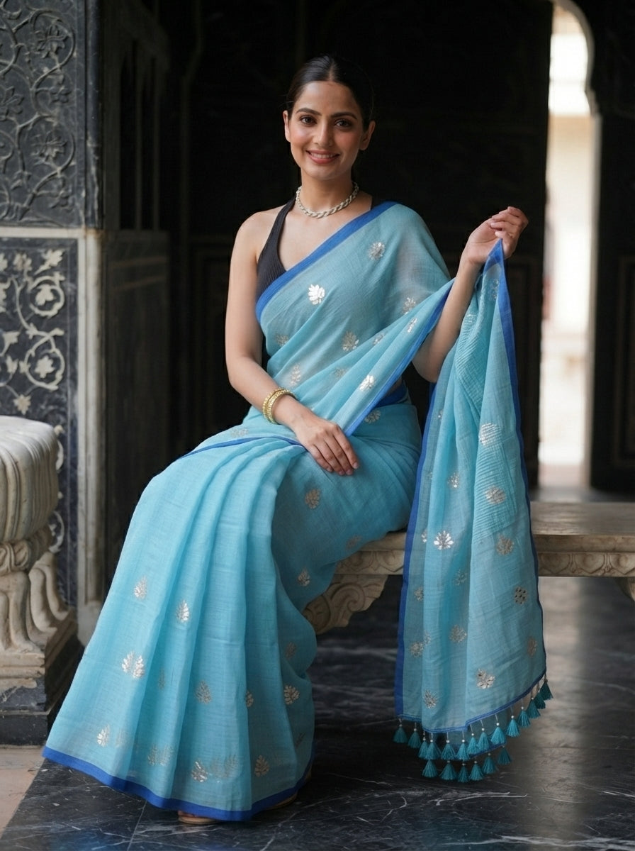 Mandarin Muse Mul Cotton Saree