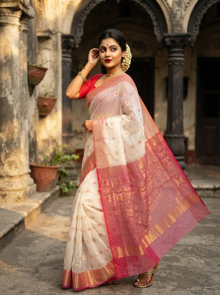 Bibhuti Dhakai Jamdani Saree
