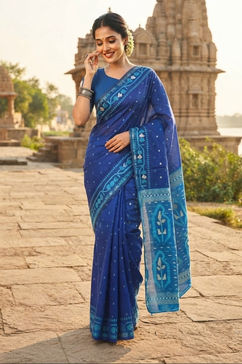 Nirob Prem Bengal Dhakai Jamdani Saree