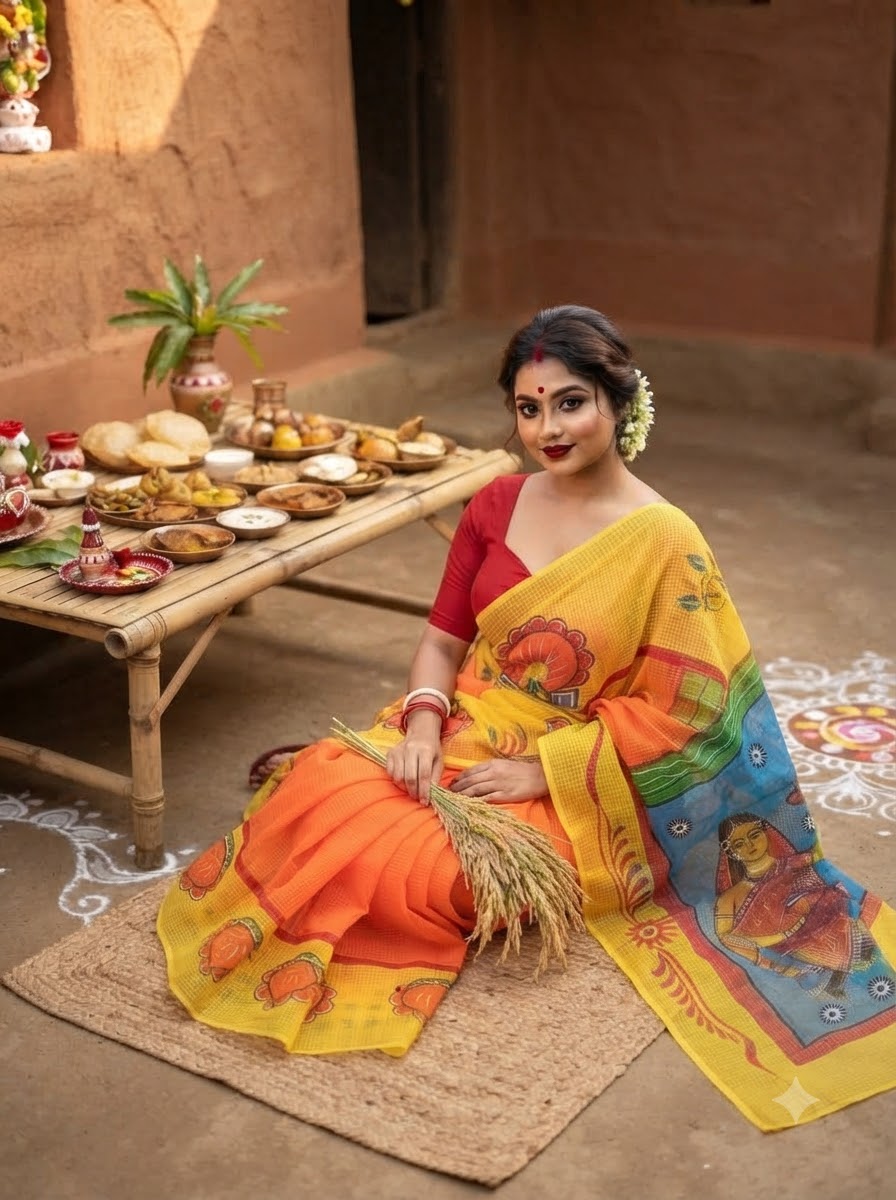 Shasthi Saaj Hand Painted Resham Kota Saree