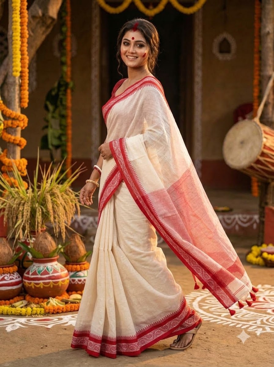 Bodhon Classic khadi Jamdani Saree