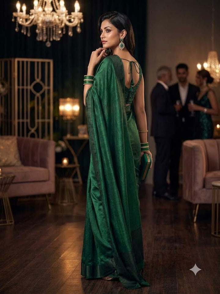 Night Out Glam Satin Silk Saree