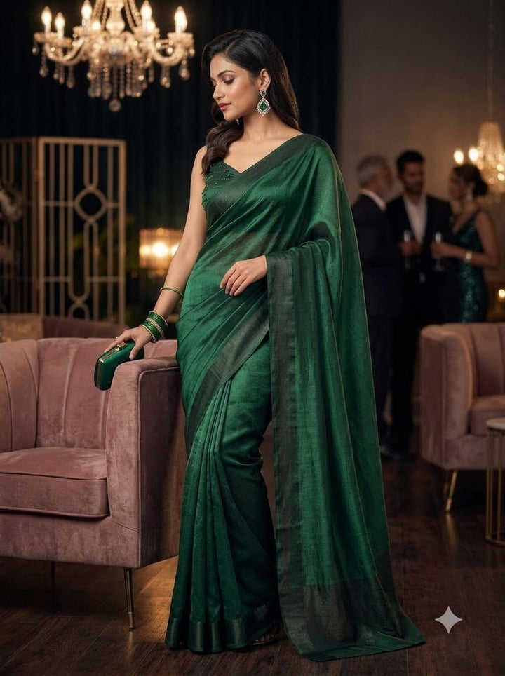 Night Out Glam Satin Silk Saree