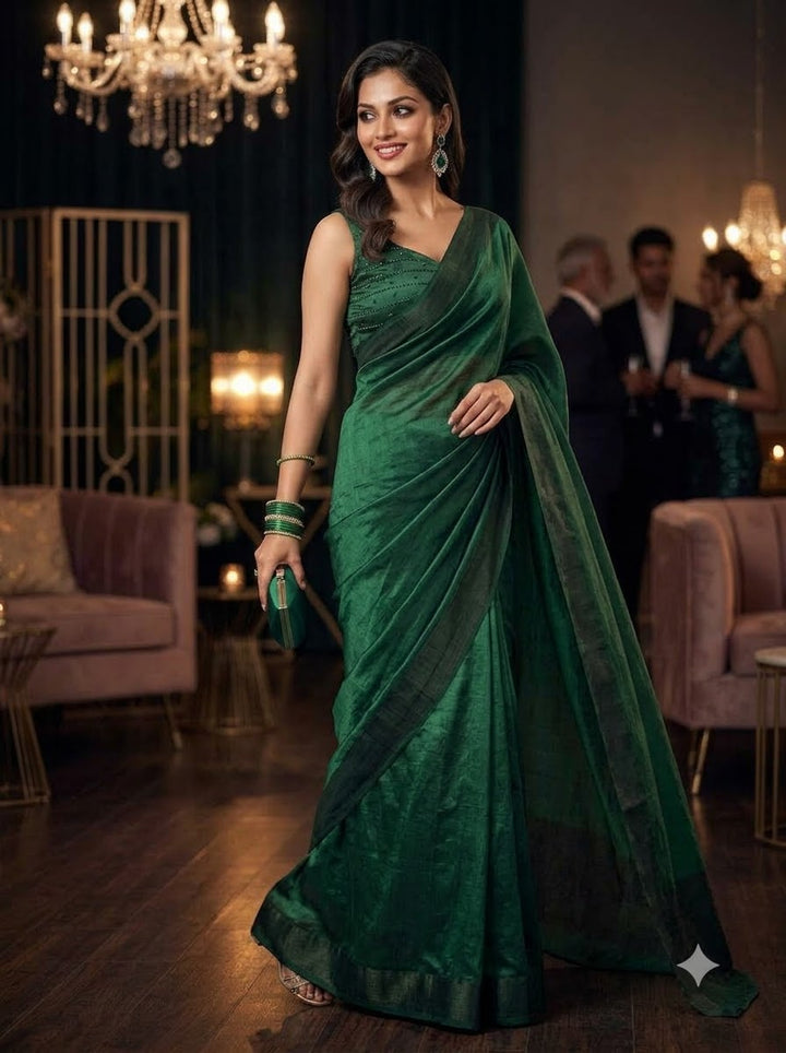 Night Out Glam Satin Silk Saree