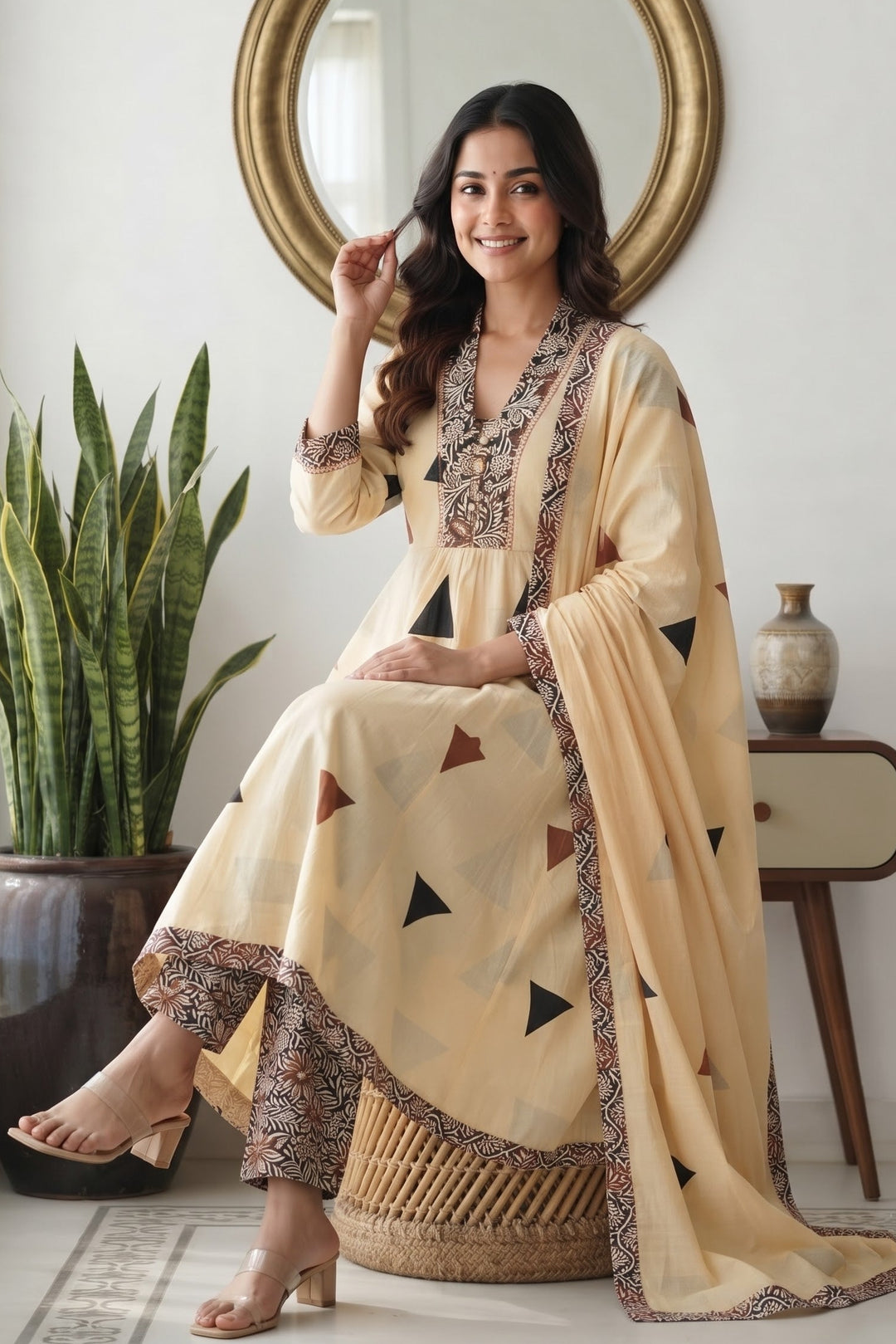 Glided Grace Cotton Kurti Set