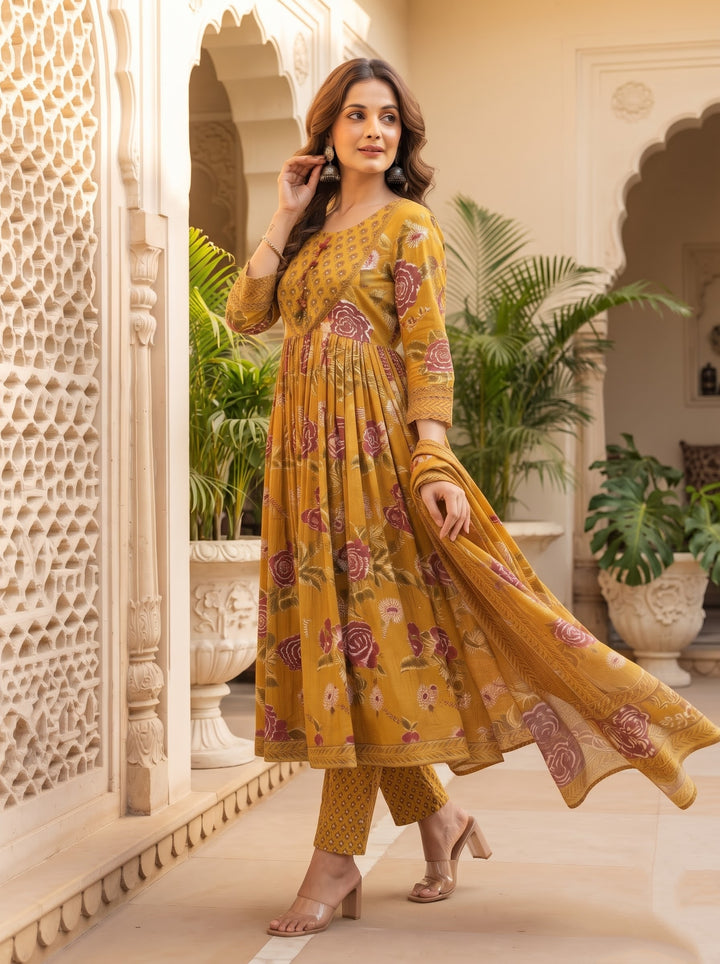 Midnight Shimmer Cotton Kurti Set