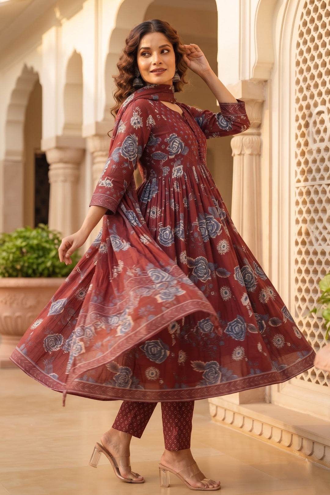 Midnight Shimmer Cotton Kurti Set