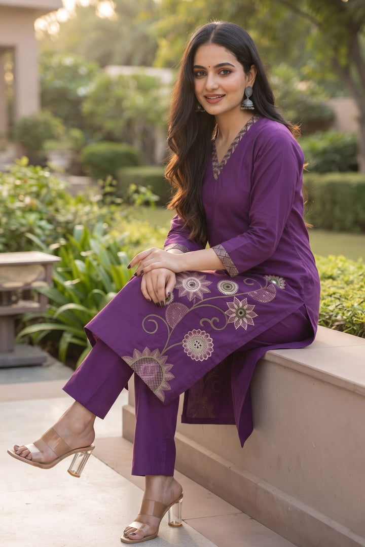 Shine For You Cotton  Kurti Set
