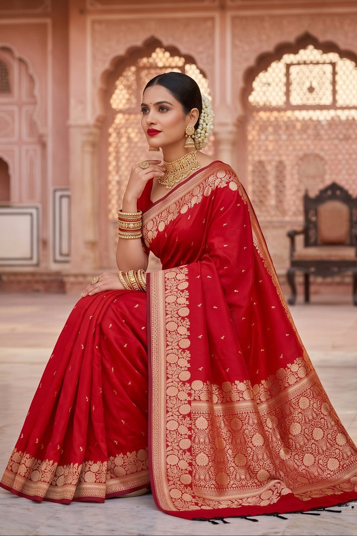 Flame of Passion - Muga Katan Silk Saree