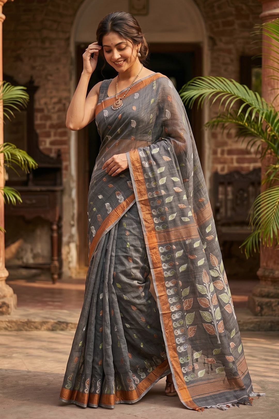 Patrachhaya - Khadi  Cotton Saree