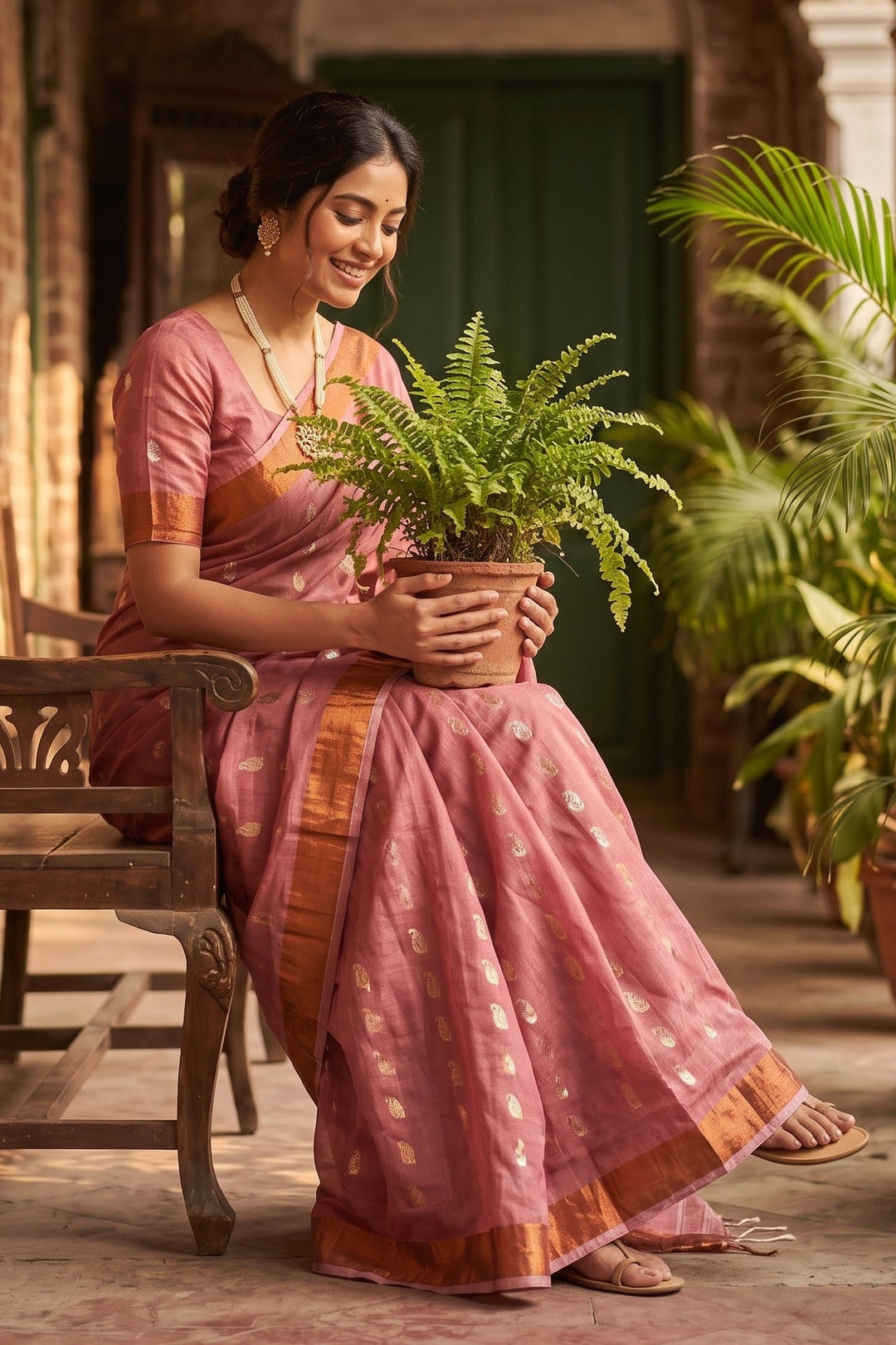 Patrachhaya - Khadi  Cotton Saree