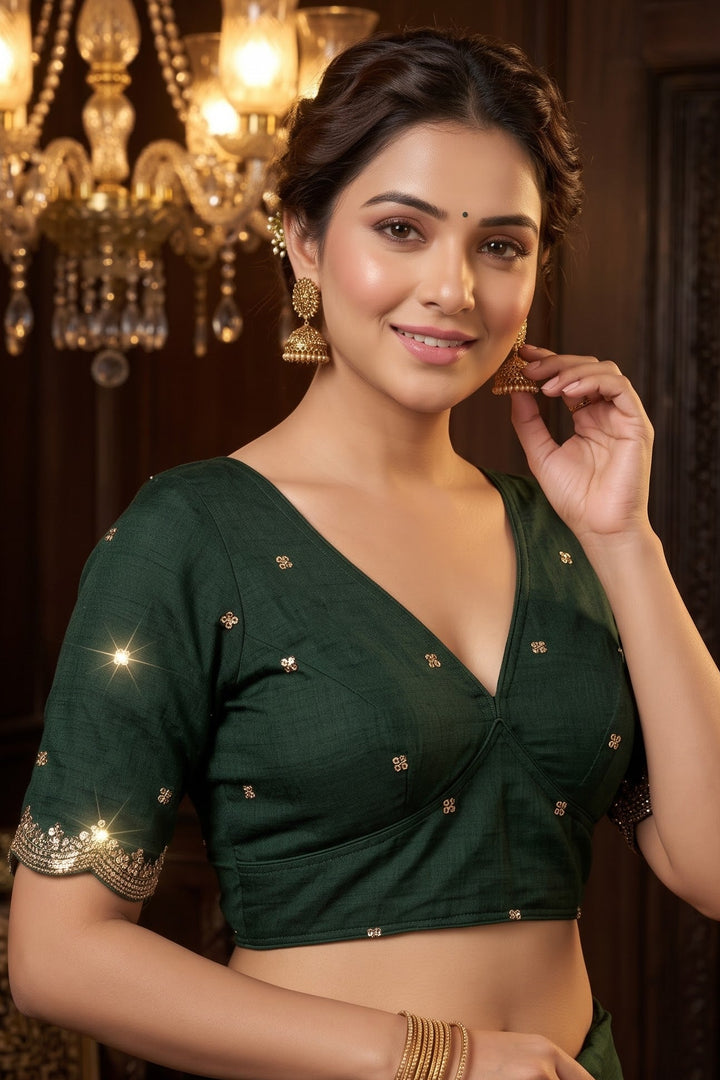 Falling For Florals Vichitra Silk Blouse