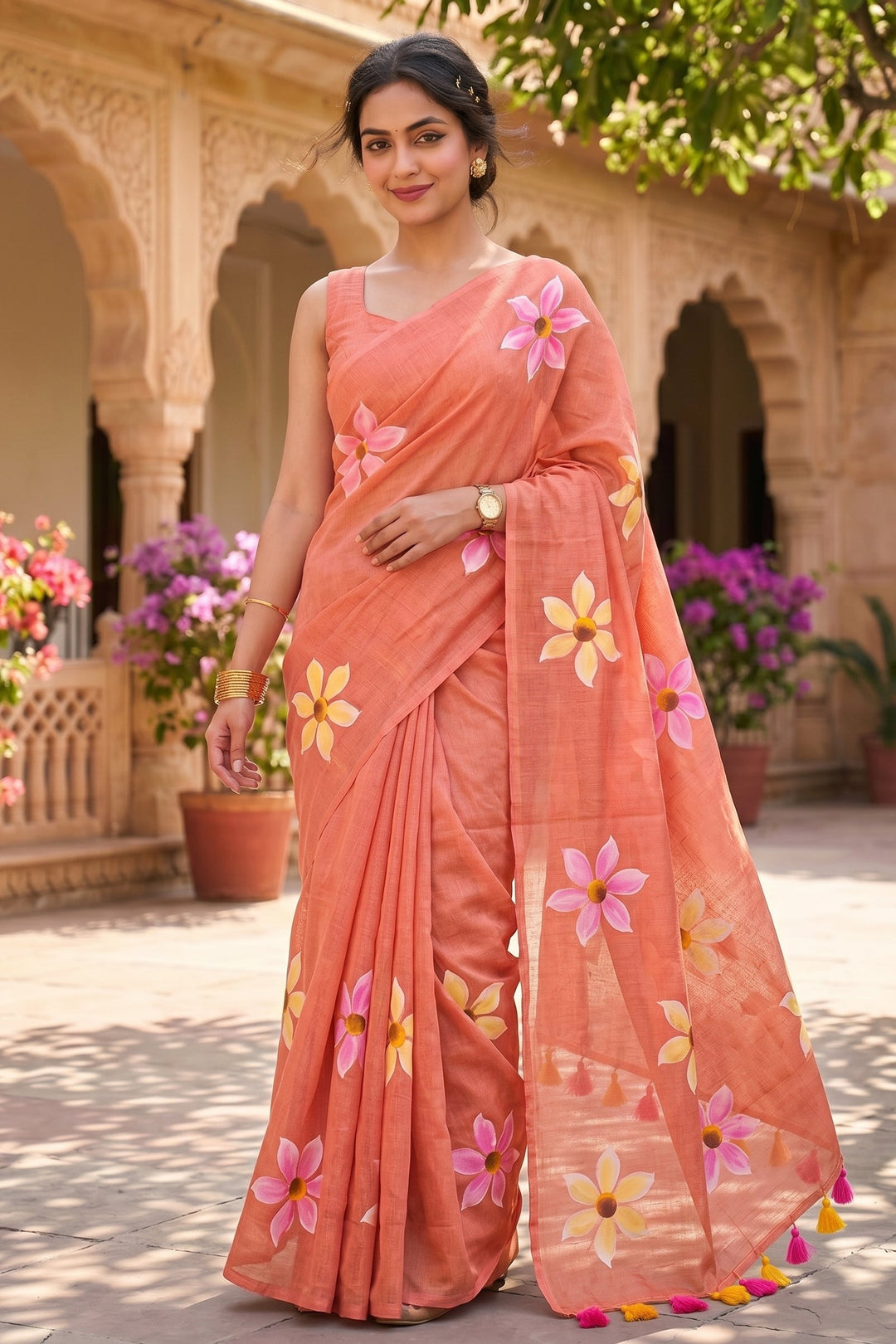 Kanak Pushpo Mul Cotton Saree
