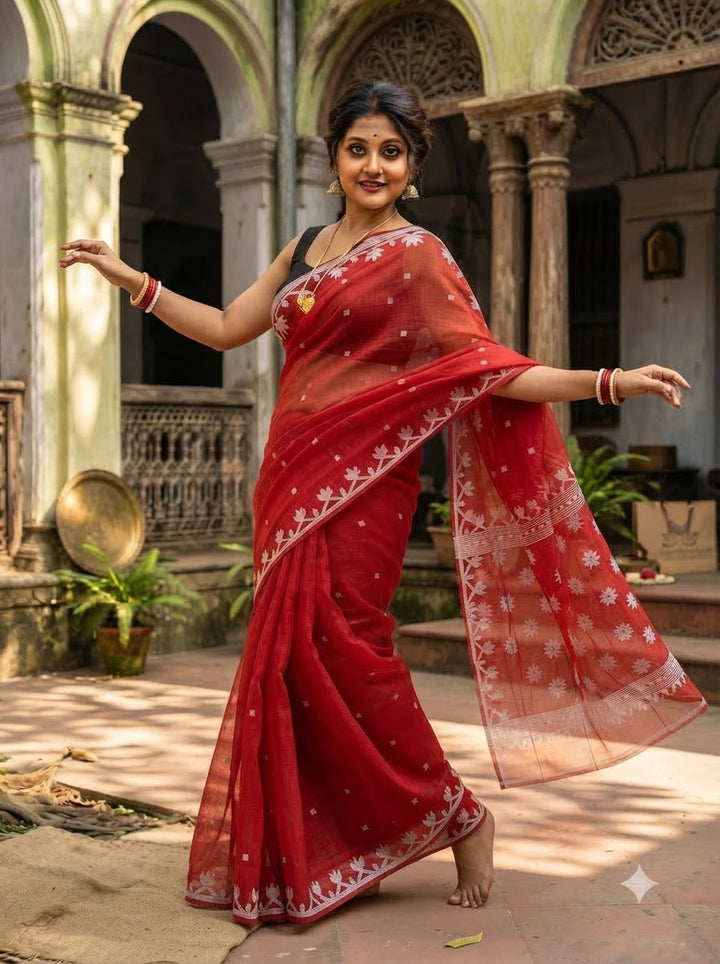Uro Chithi Dhakai Jamdani Saree