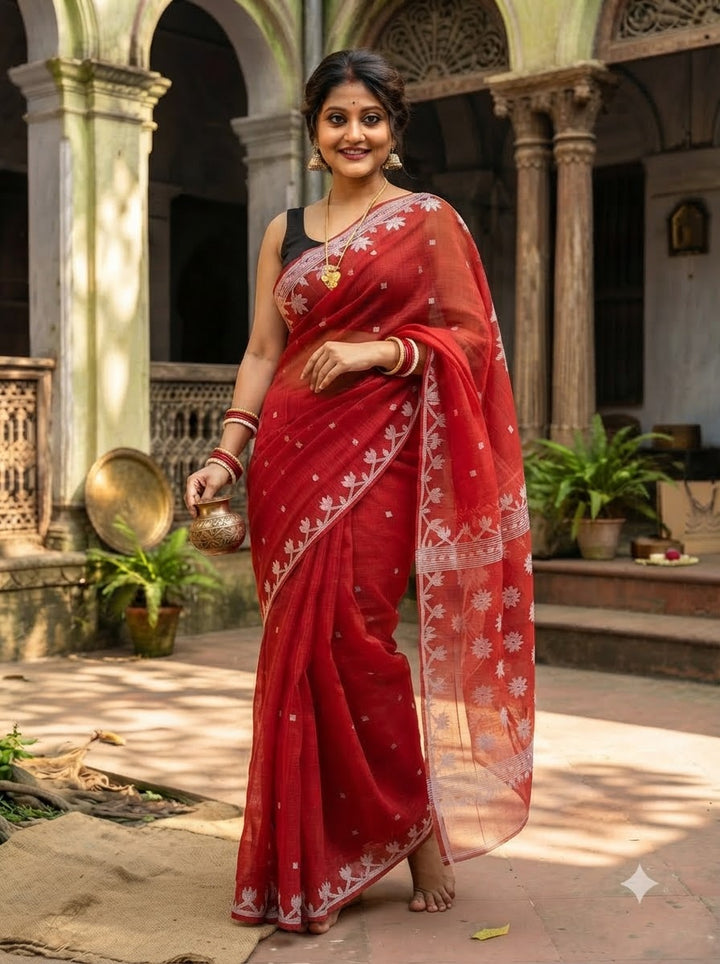 Uro Chithi Dhakai Jamdani Saree