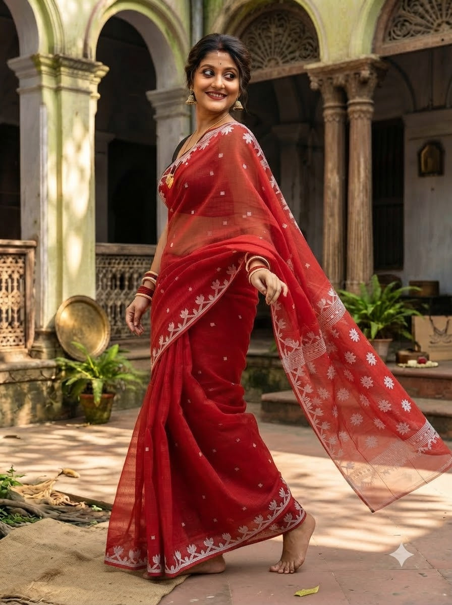 Uro Chithi Dhakai Jamdani Saree