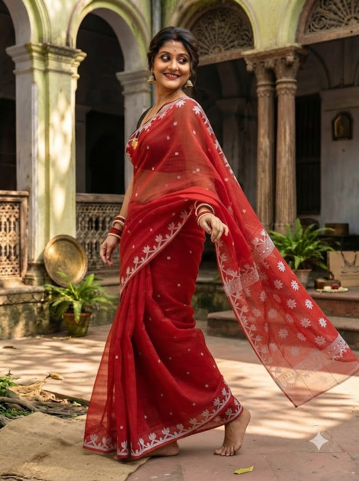 Uro Chithi Dhakai Jamdani Saree