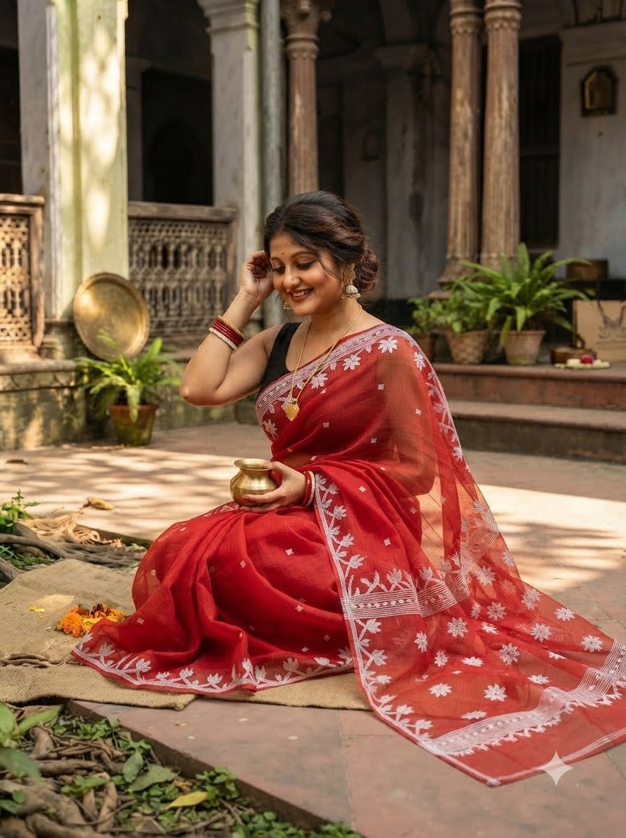 Uro Chithi Dhakai Jamdani Saree