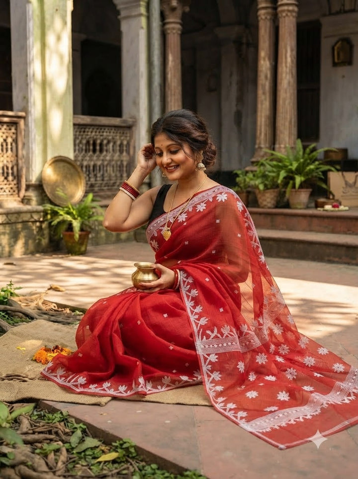 Uro Chithi Dhakai Jamdani Saree
