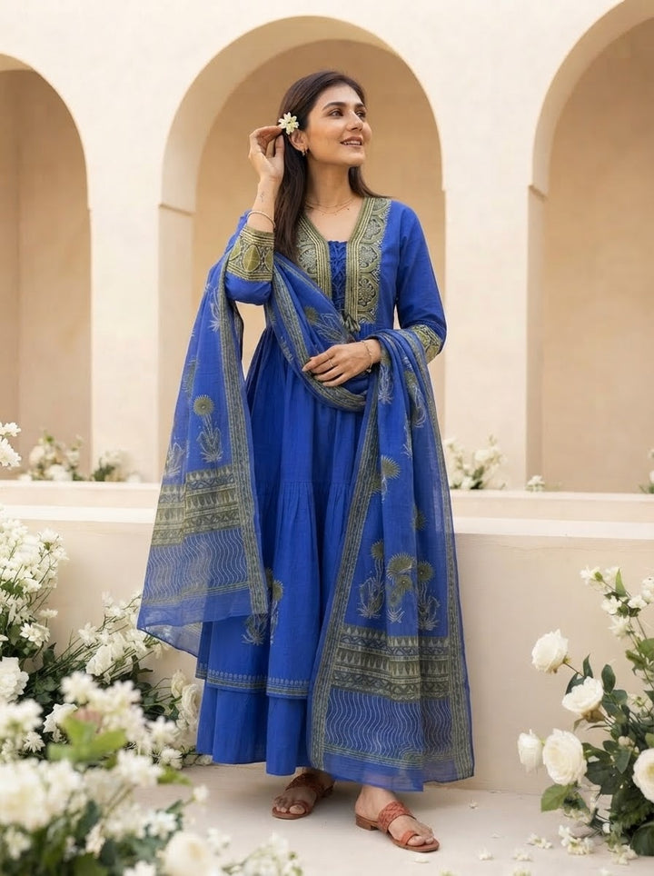 Aura Bloom - Cotton 3 Piece kurti Set