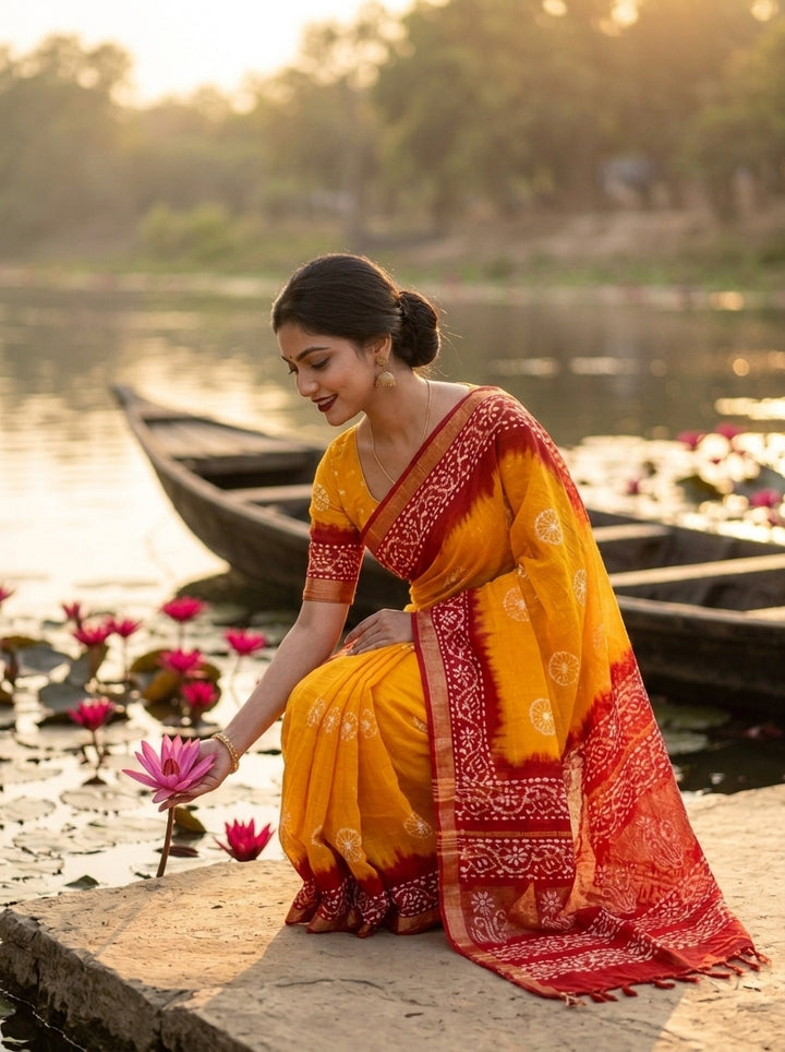 Ronger Porosh (রঙের পরশ) Cotton Linen Saree