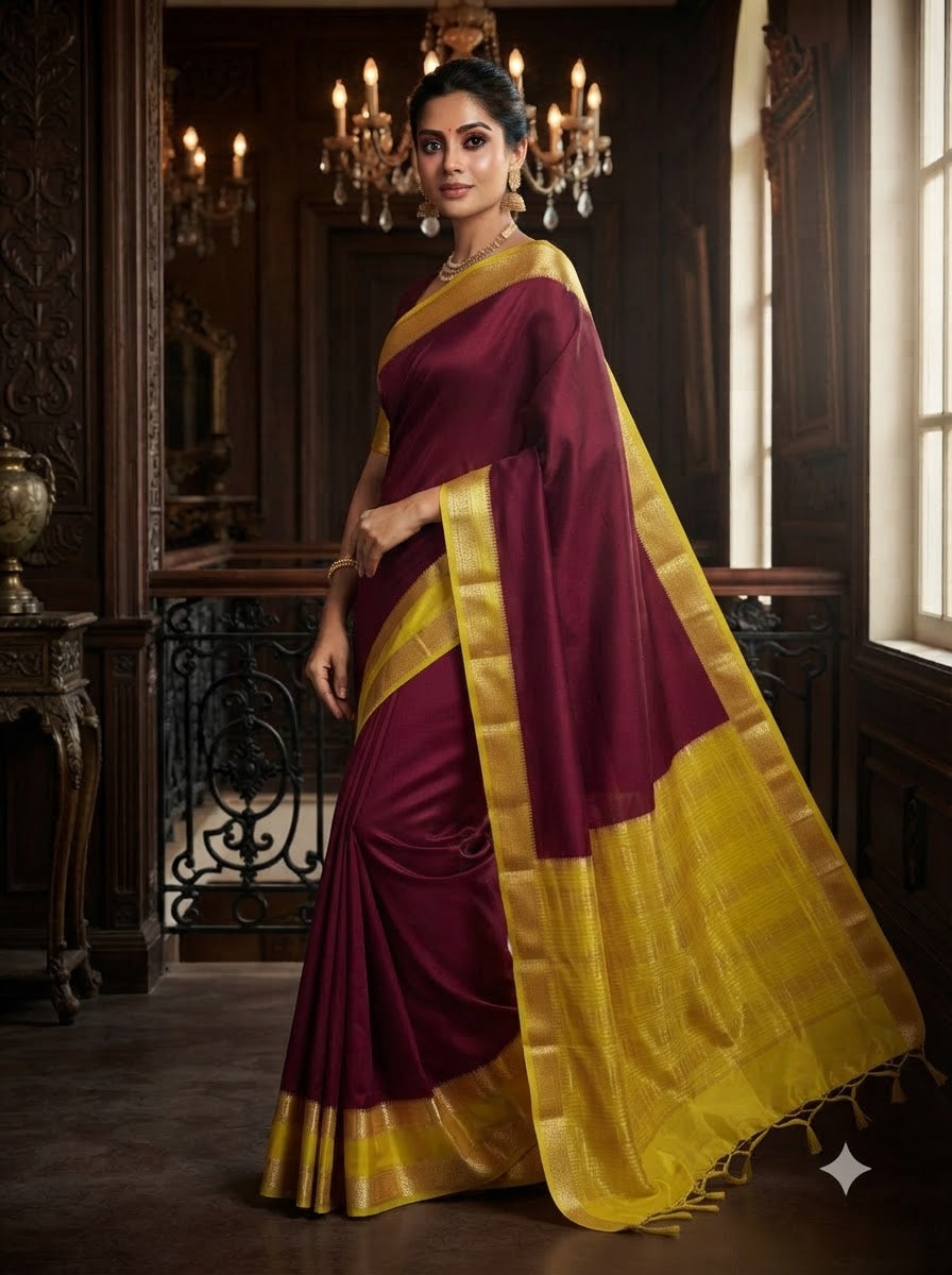 Royal Enchantress Mysore Crepe Silk ( Semi ) Saree