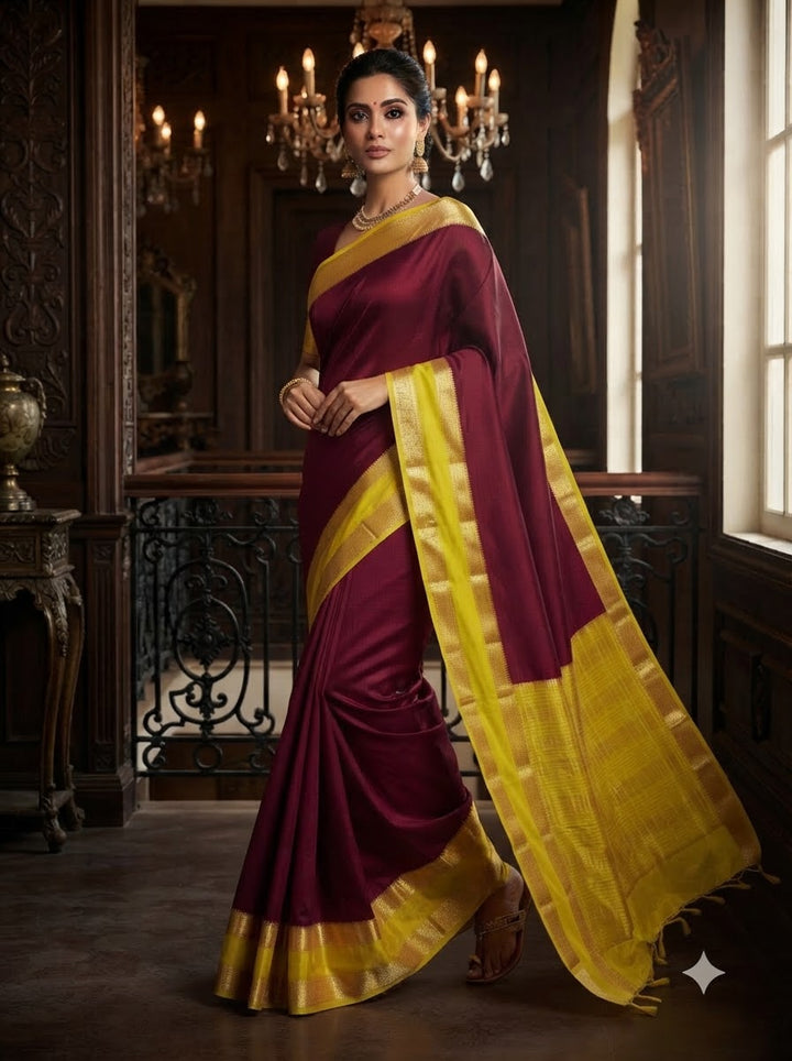 Royal Enchantress Mysore Crepe Silk ( Semi ) Saree