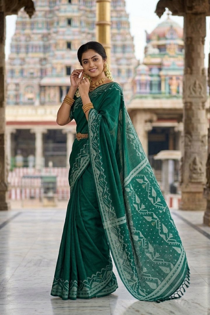 Pother Panchali Gachi Tussar Jamdani Saree