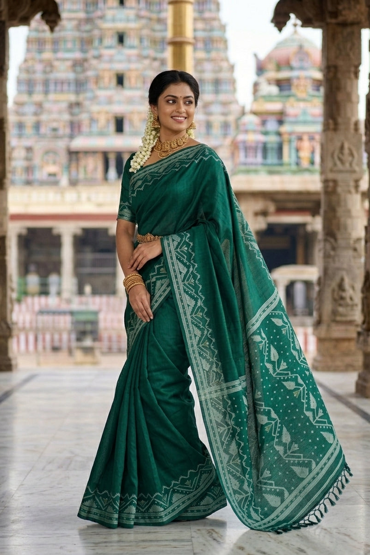 Pother Panchali Gachi Tussar Jamdani Saree