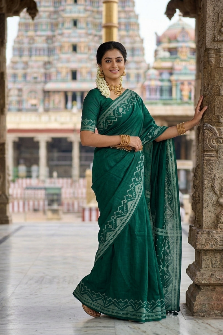 Pother Panchali Gachi Tussar Jamdani Saree