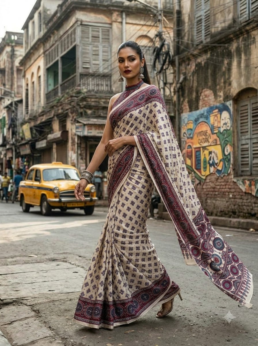 Pretty Obsession Modal Silk Saree With Mirror Work