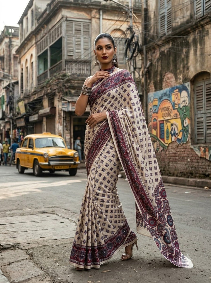 Pretty Obsession Modal Silk Saree With Mirror Work