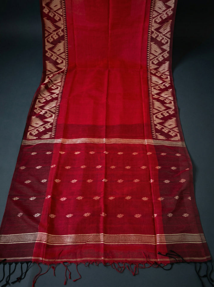 Sesher Bela Karat Linen Jamdani Saree