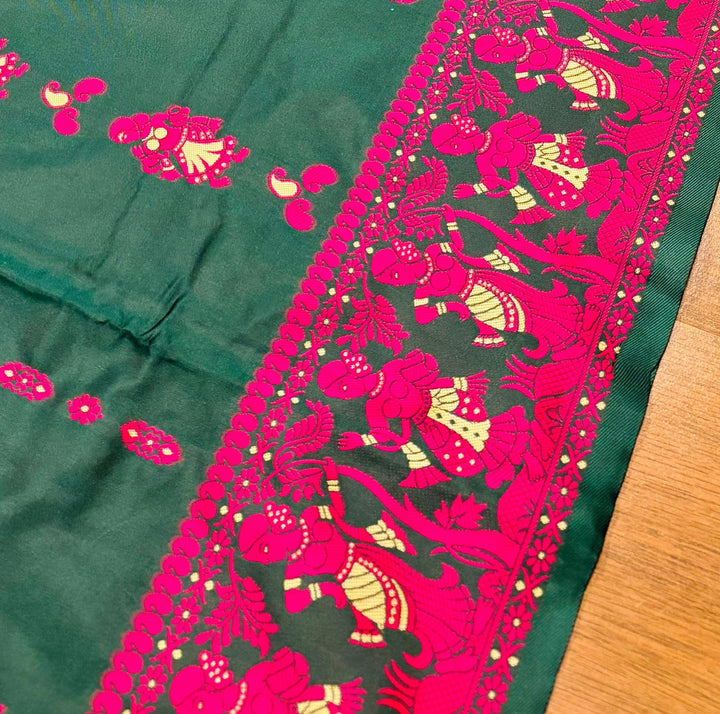 Rajnartaki Motif Baluchori Semi Silk Saree