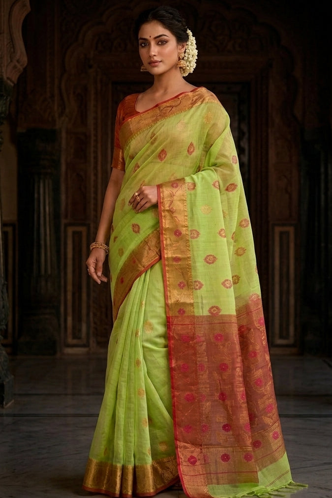 Suvarna Shobha Bengal Jamdani Saree